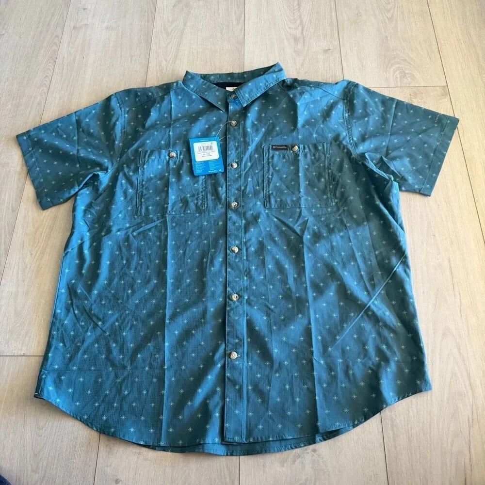 Columbia Utilizer Printed Woven Button- Down Short-Sleeve Shirt for Men - Cloudb